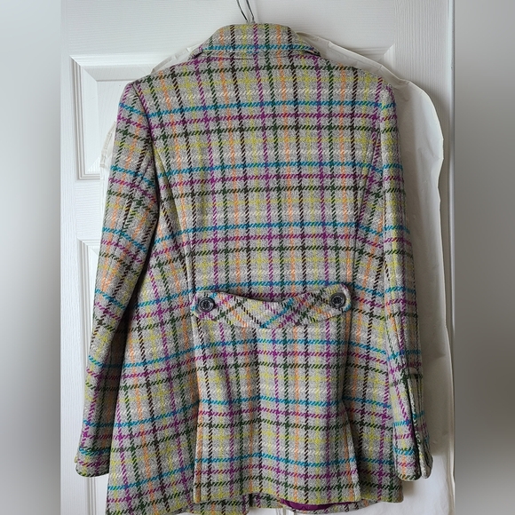COACH TATERSALL MULTICOLOR WOOL PEA COAT (Size Small) - Picture 3 of 7